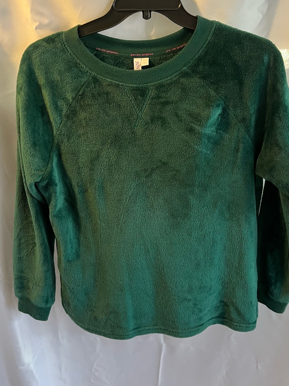 Plush Crewneck Sweater in Deep Green